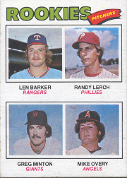 1977 Topps Baseball Cards      489     Len Barker/Randy Lerch/Greg Minton/Mike Overy RC